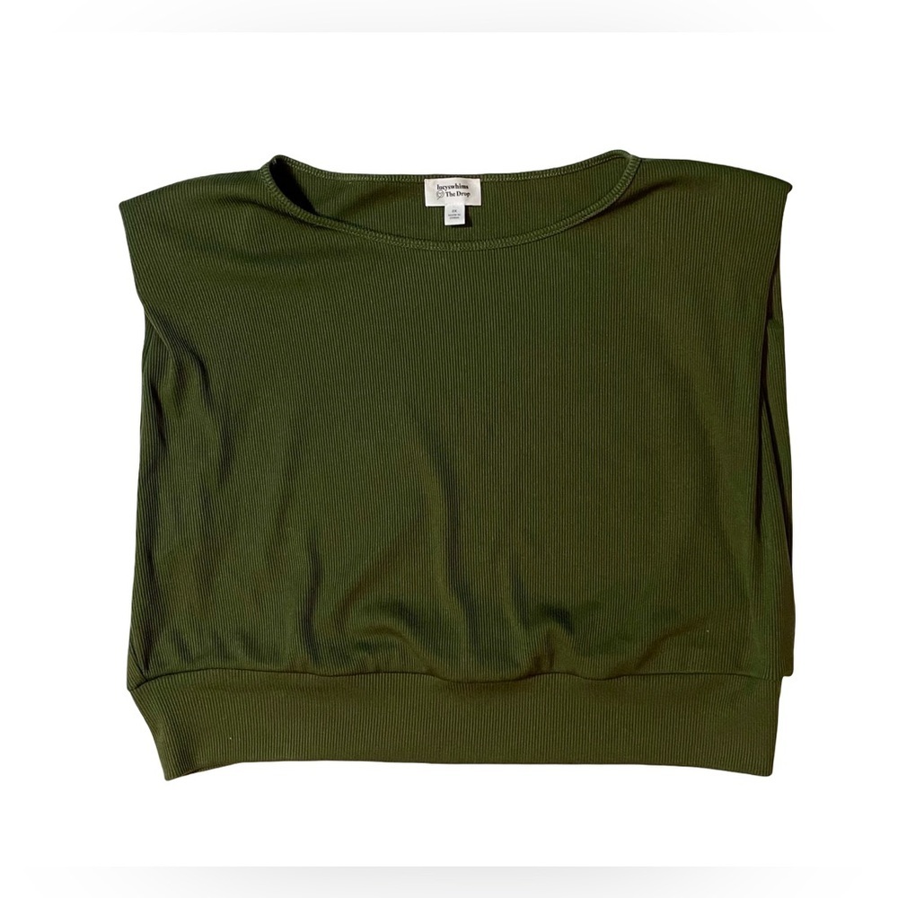 Lucywhims The Drop Olive Ribbed Stretch Knit Sleeveless Top Plus Size